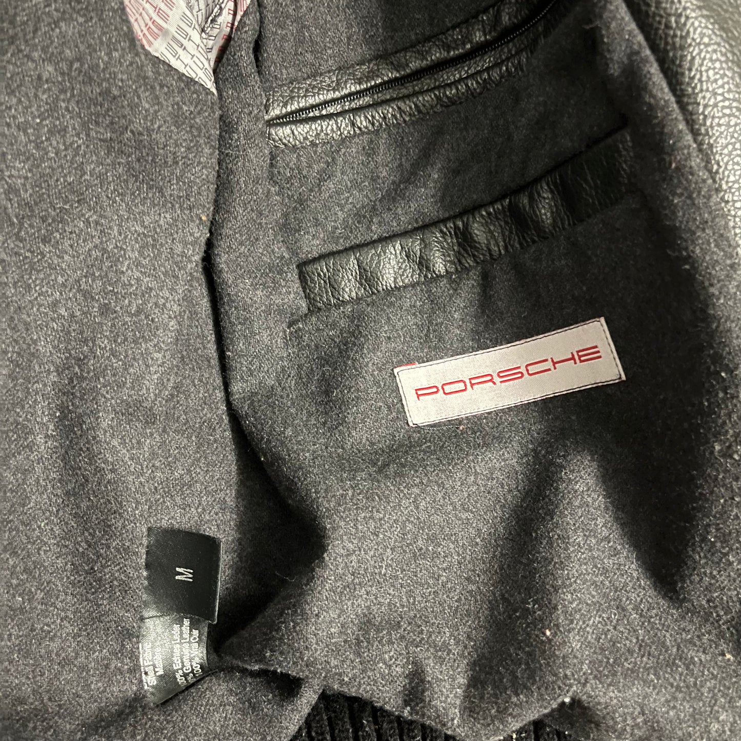 Vintage Black Porsche Leather Jacket - M