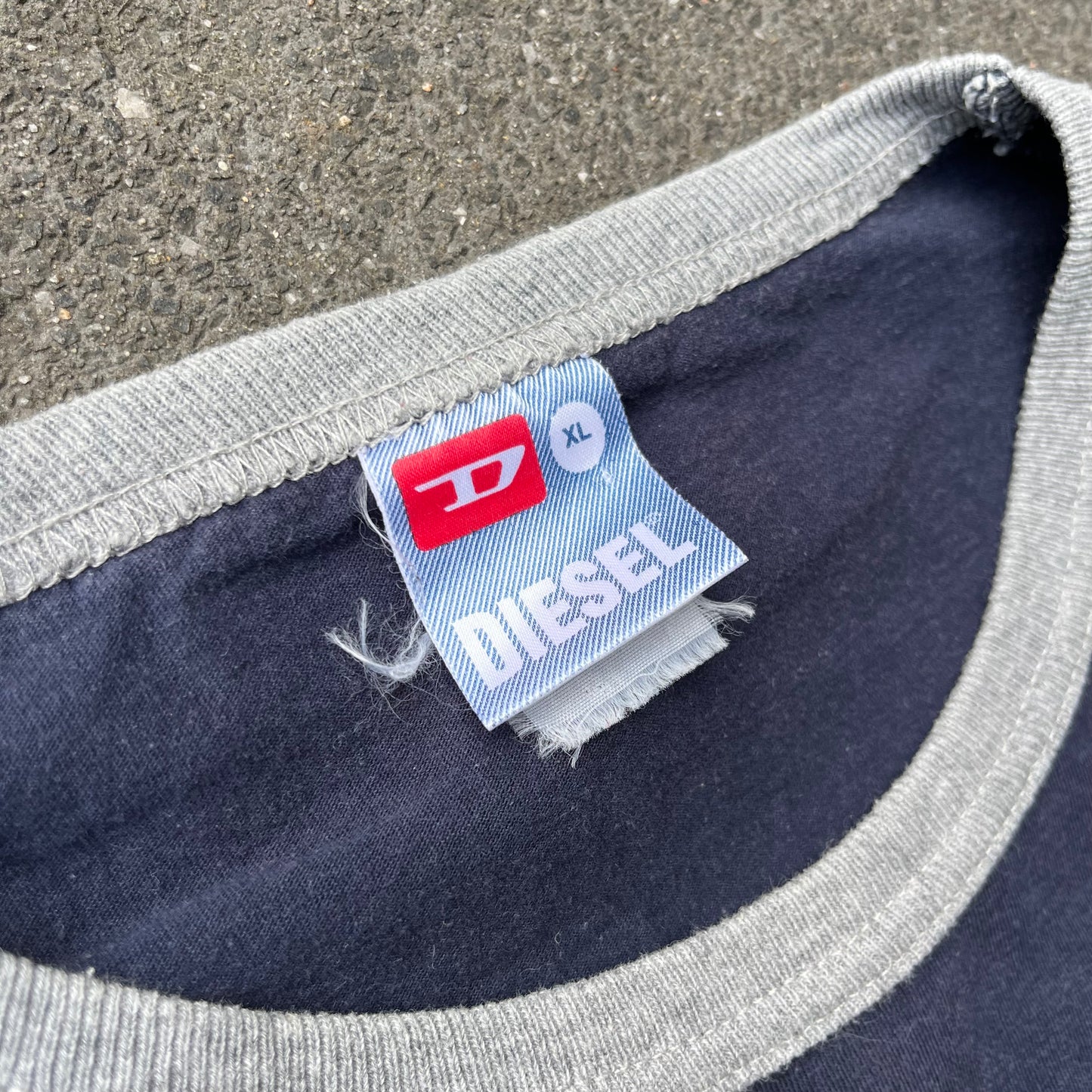 Vintage Blue Diesel Ringer Tee - L