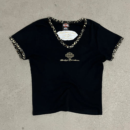 Vintage 2001 Black Harley Davidson Crop Top - L (W)