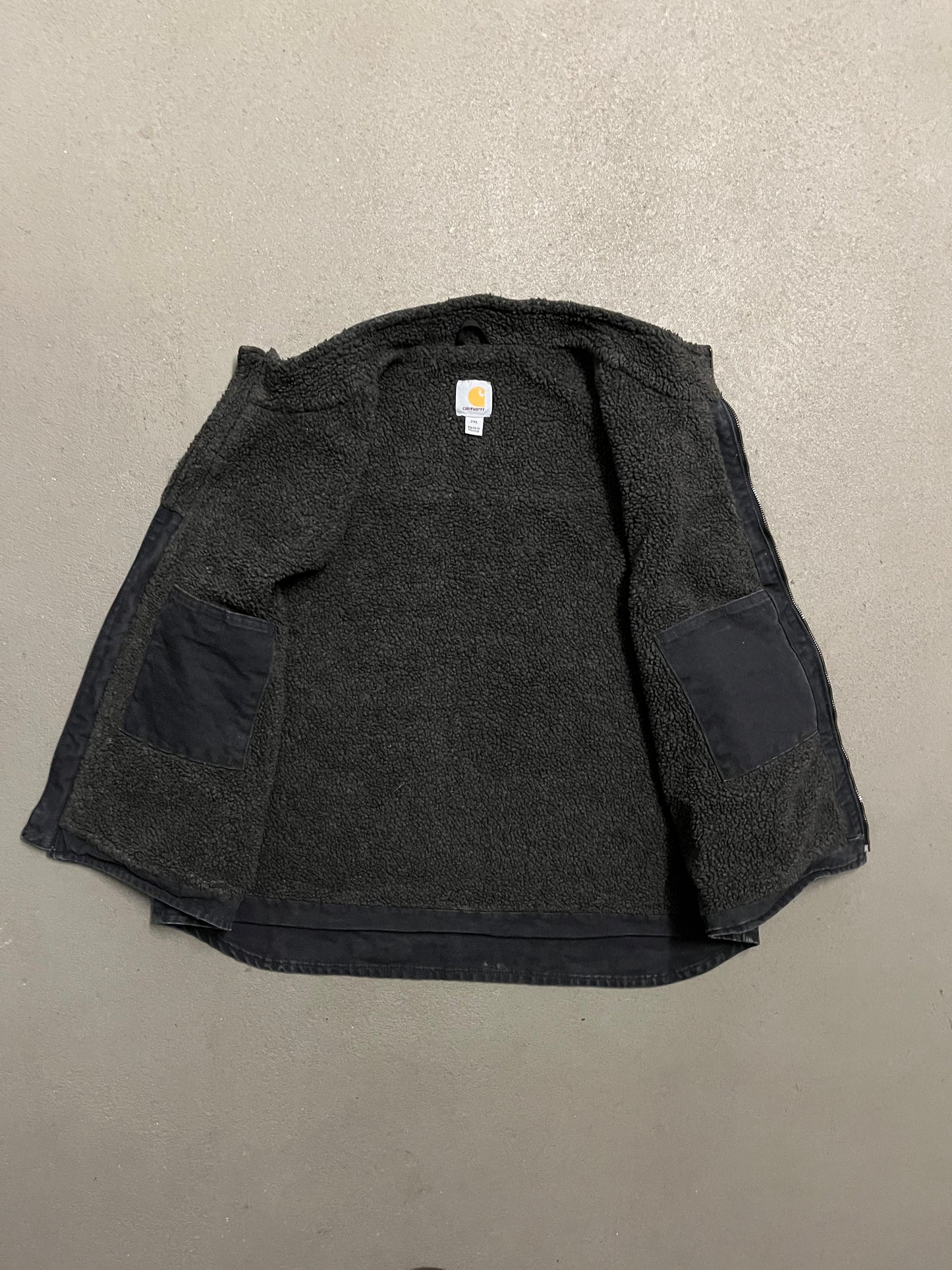 Vintage Black Faded Carhartt Vest - XL