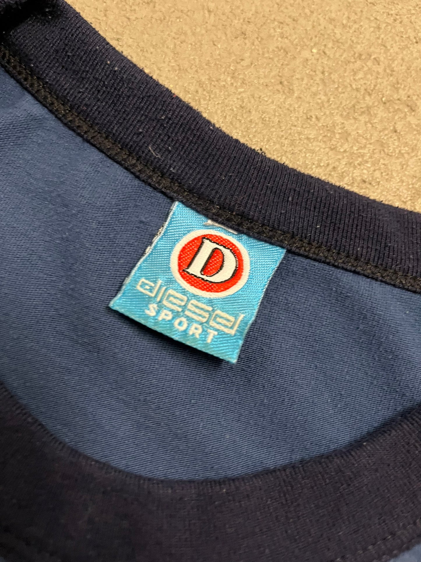 Vintage Y2K Blue Diesel Ringer Tee - L