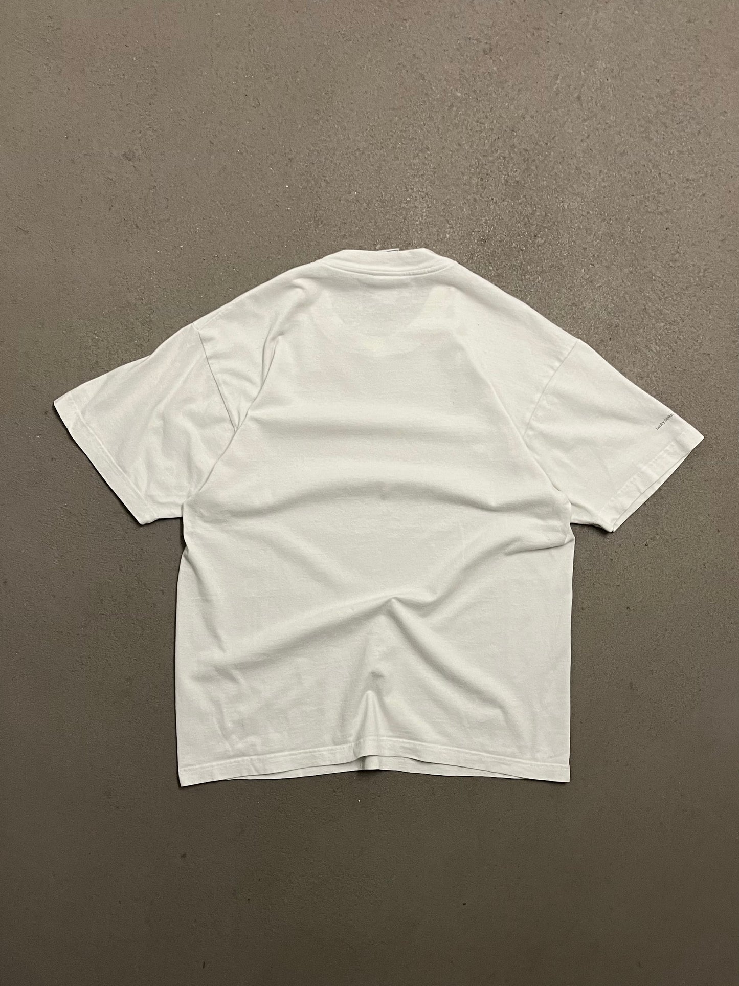 Vintage White Hanes Beefy Lucky Strike Tee - L