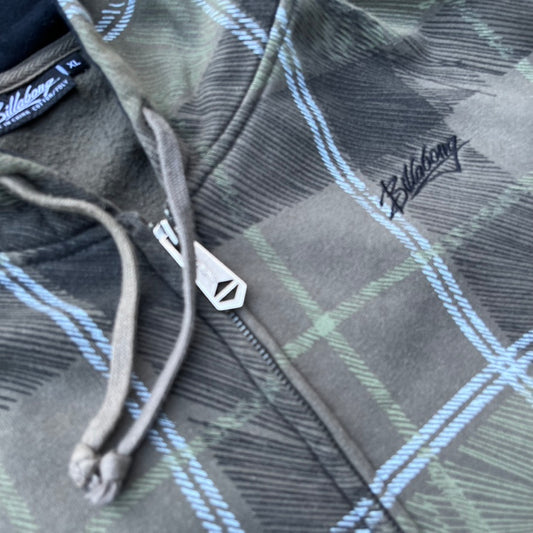 Vintage Y2K Green Billabong Zip Hoodie - XL