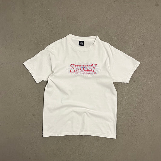 Vintage White Stüssy Tee Made in USA - M