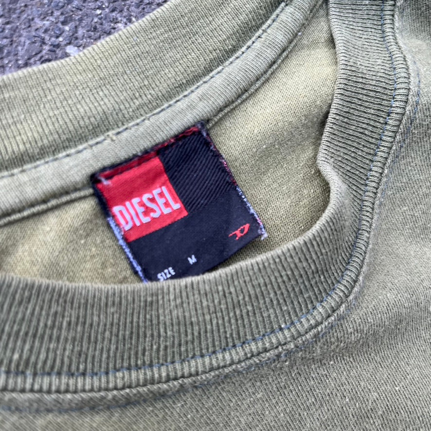 Vintage Green Faded Diesel Tee - M