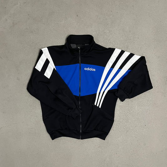 Vintage 90s Black Blue Adidas Track Jacket - M