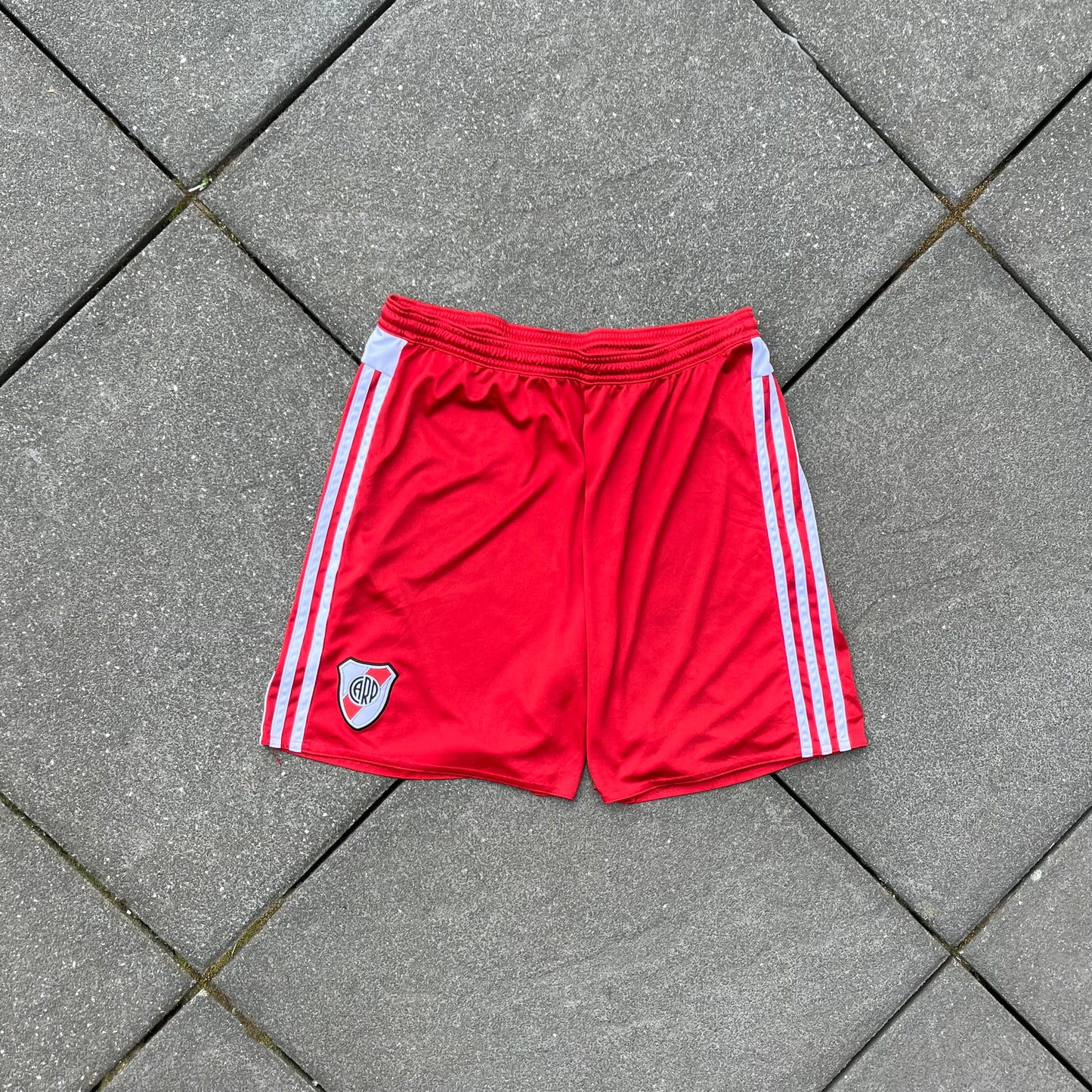 2017 Red Adidas River Plate Shorts - L