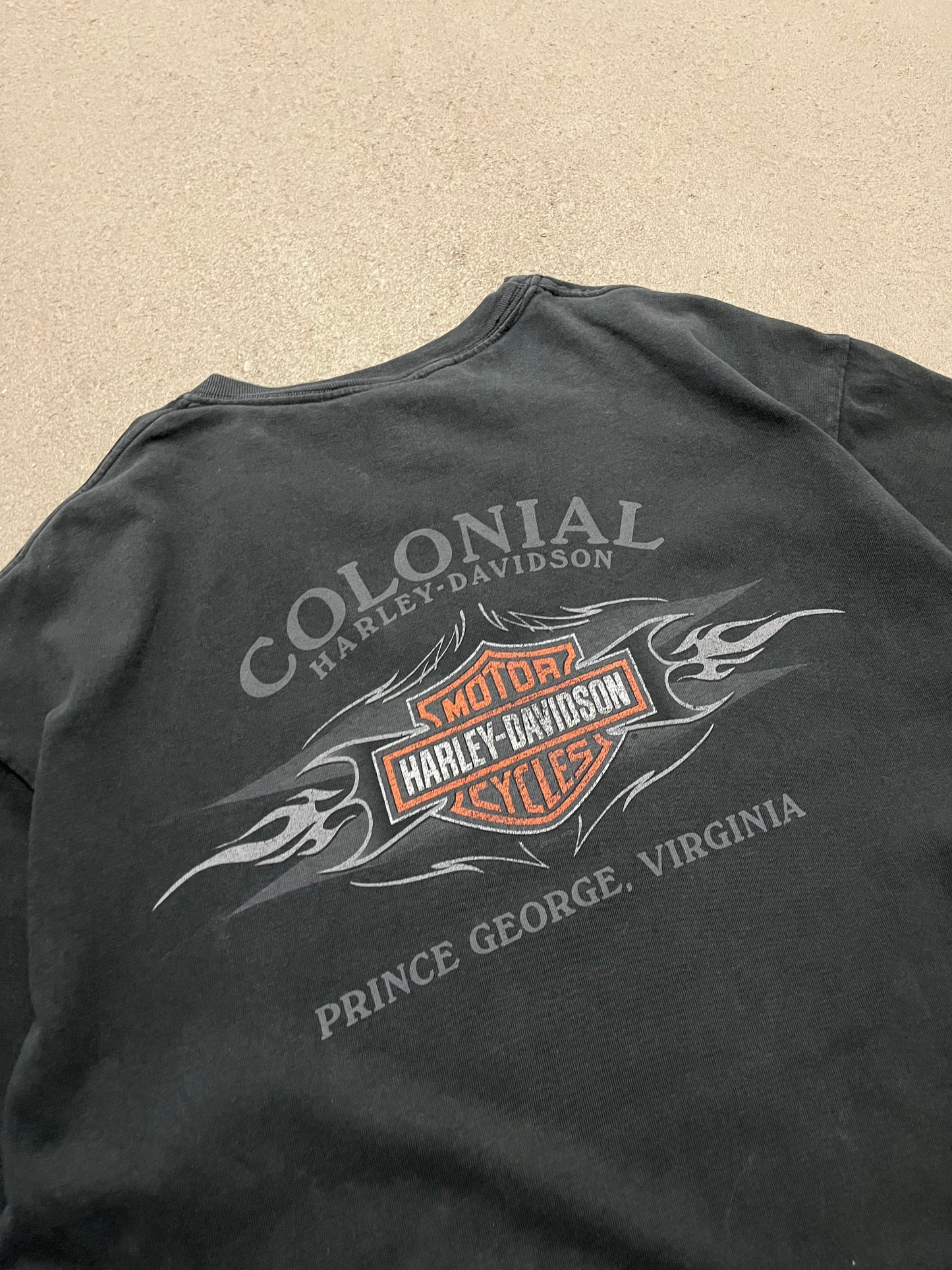 Vintage 2005 Black Faded Harley Davidson Tee - L