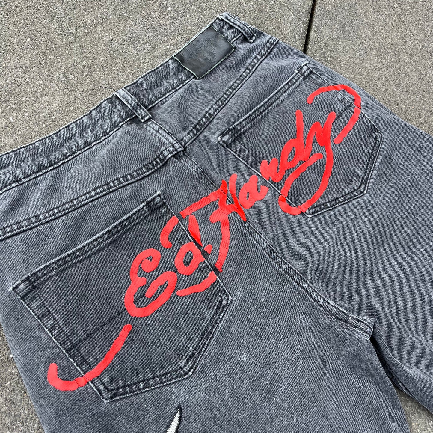 Vintage Y2K Black Ed Hardy Baggy Jeans Shorts - M