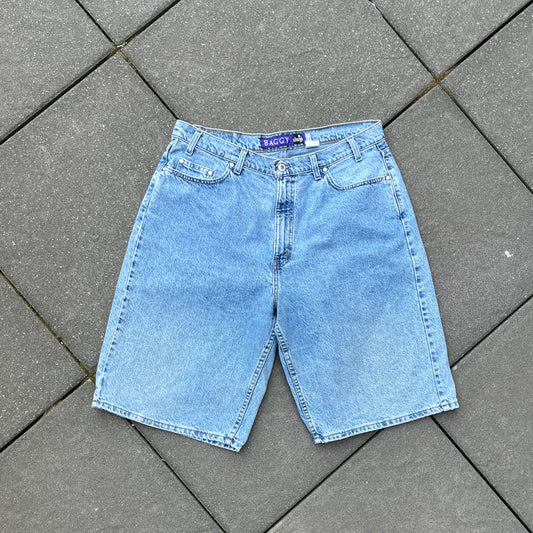 Vintage Blue Levi's Silver Tab Baggy Jeans Shorts - 40