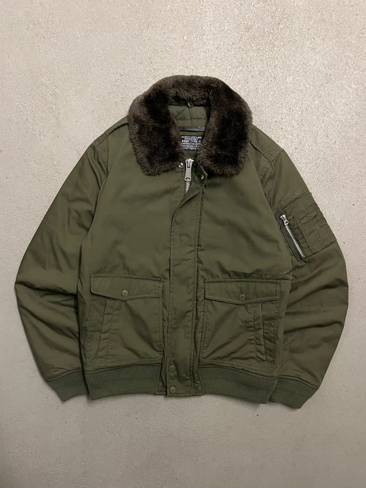 Vintage Green Schott Bomber Jacket - M