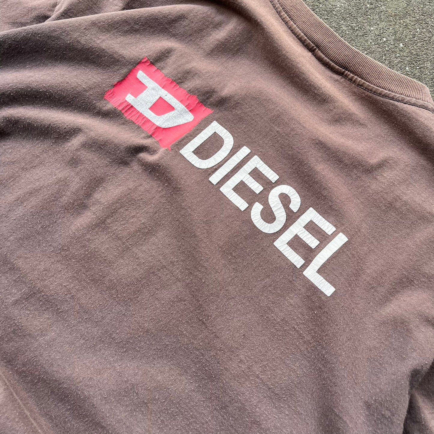 Vintage Brown Faded Diesel Tee - XL