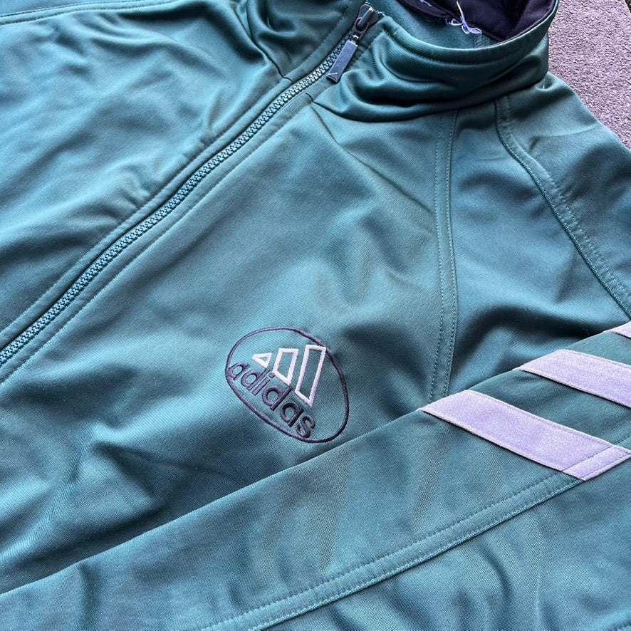 Vintage 1999 Green Adidas Track Jacket - L