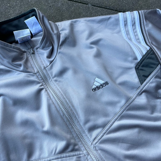 Vintage 2001 Silver Adidas Track Jacket - L