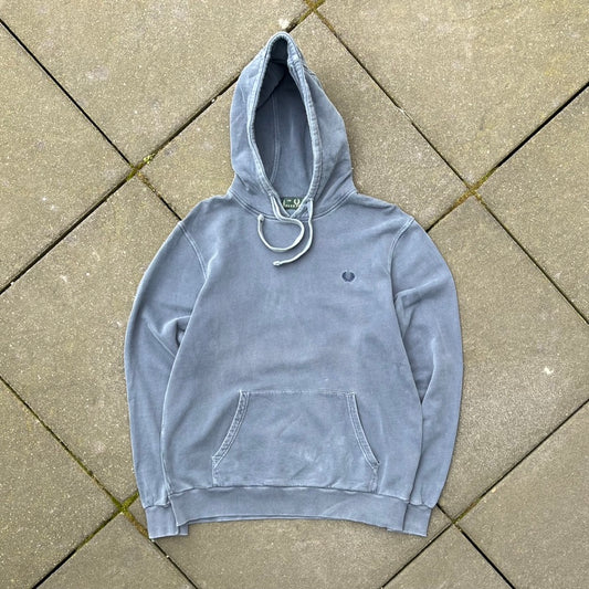 Vintage Grey Faded Fred Perry Hoodie  - L