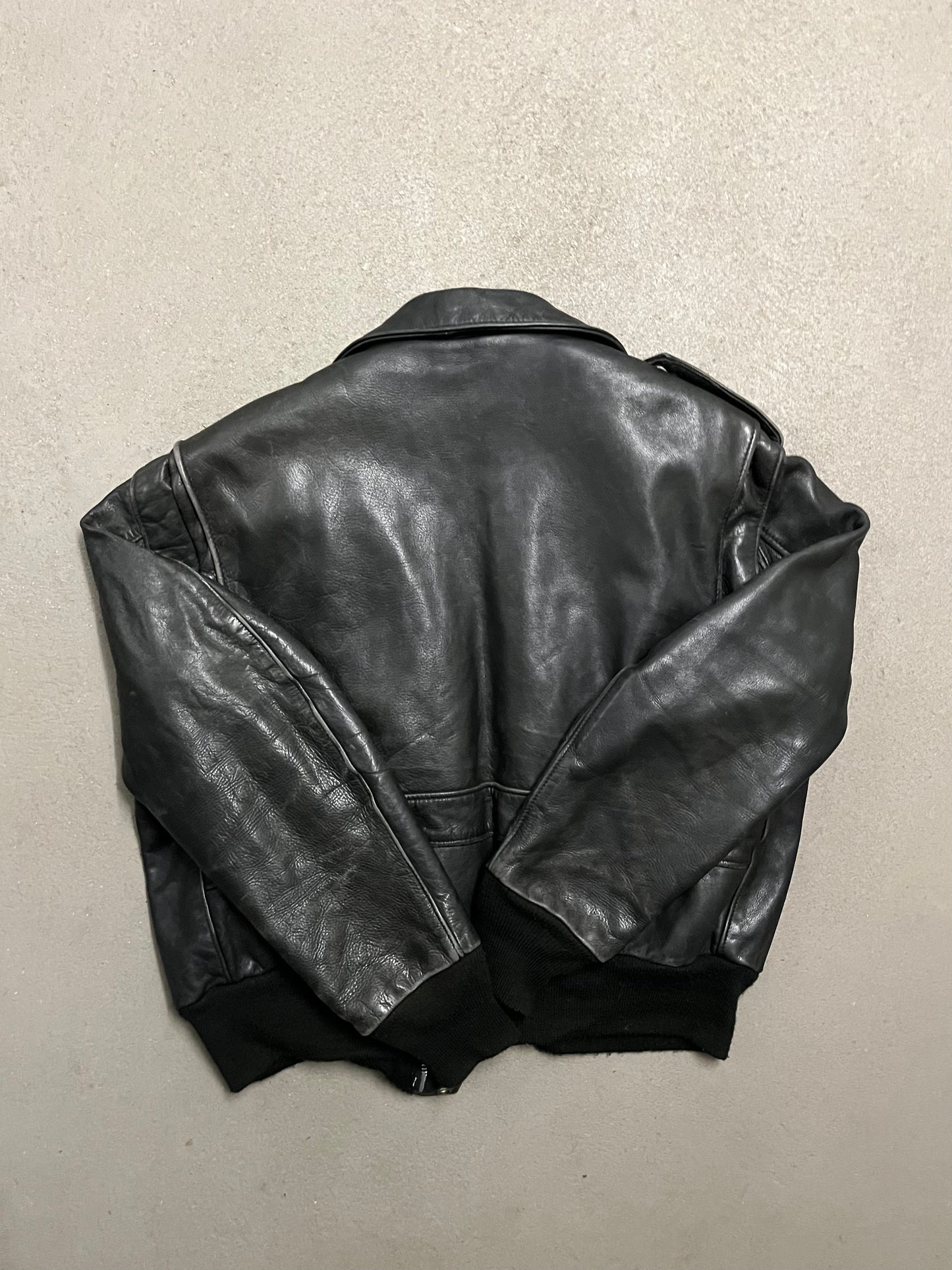 Vintage Black Schott Leather Jacket - L