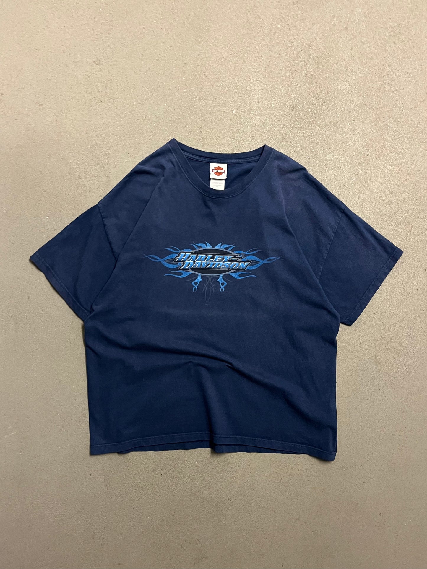 Vintage 2005 Blue Faded Harley Davidson Hamburg Tee - XL