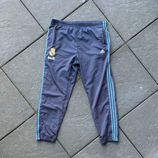 Vintage Blue Adidas Real Madrid Track Pants - L