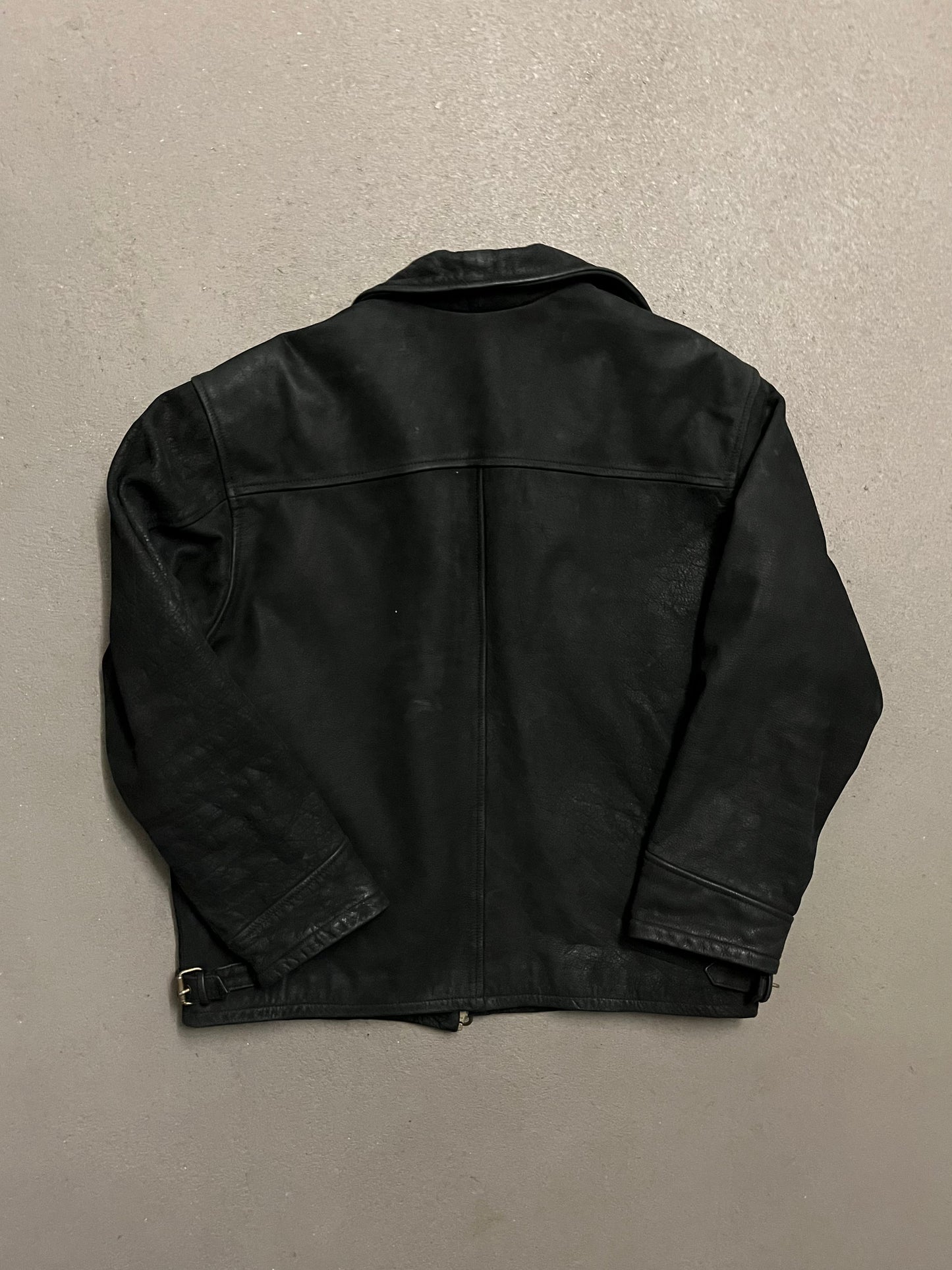 Vintage Black Buffalo Leather Jacket - XL