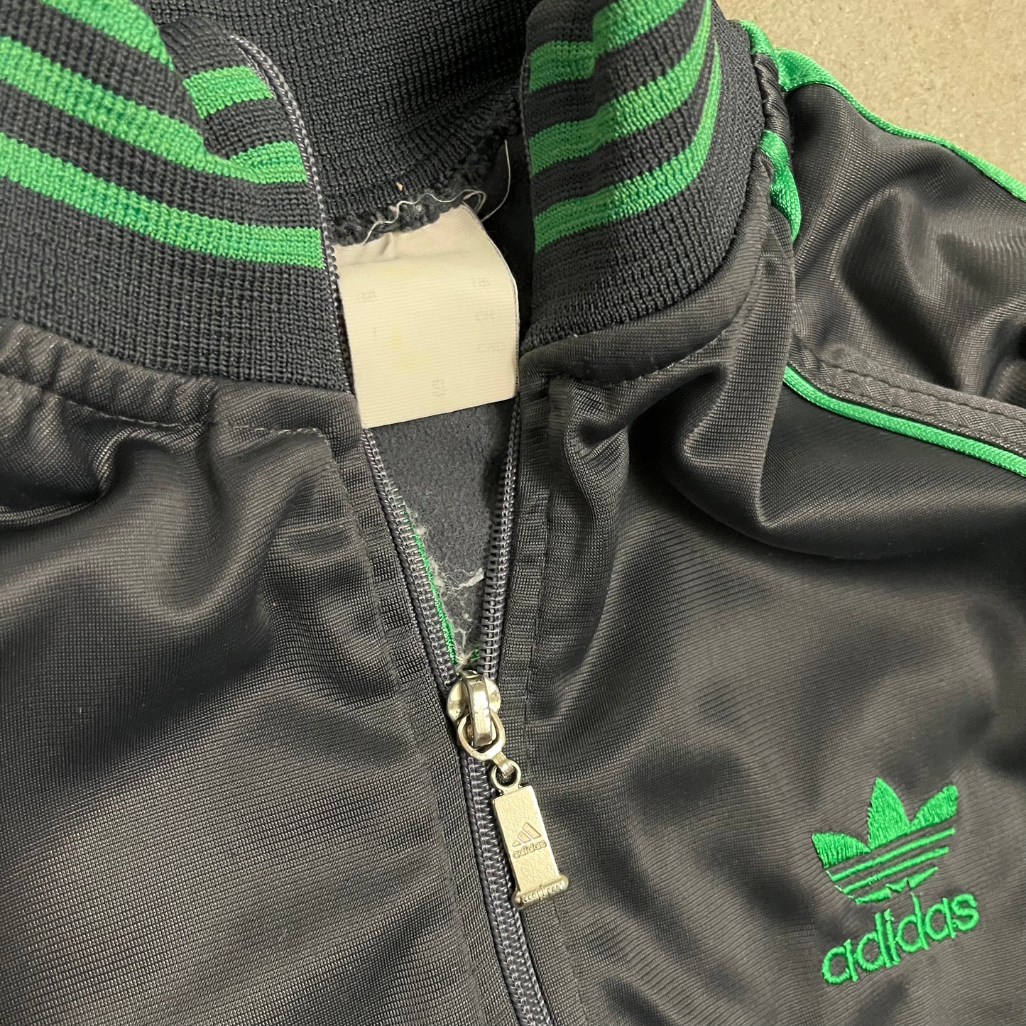 Vintage Grey Green Adidas Track Jacket - M