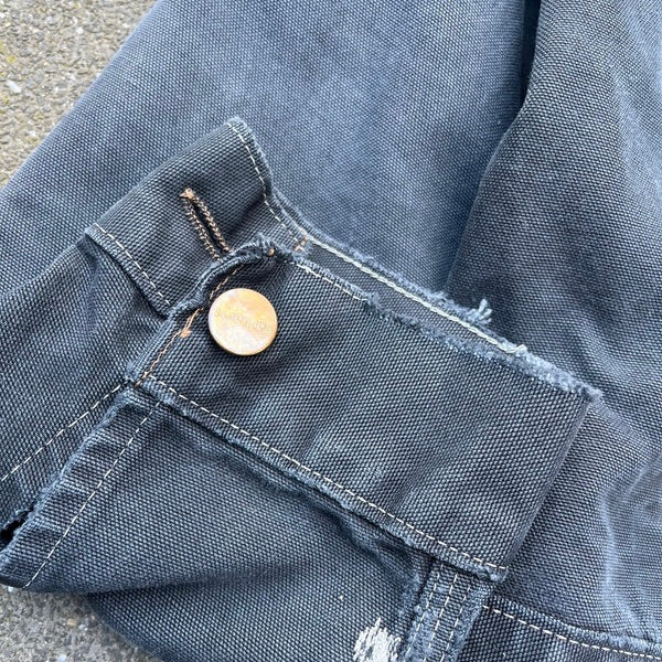 Vintage Black Faded Carhartt Jacket - L