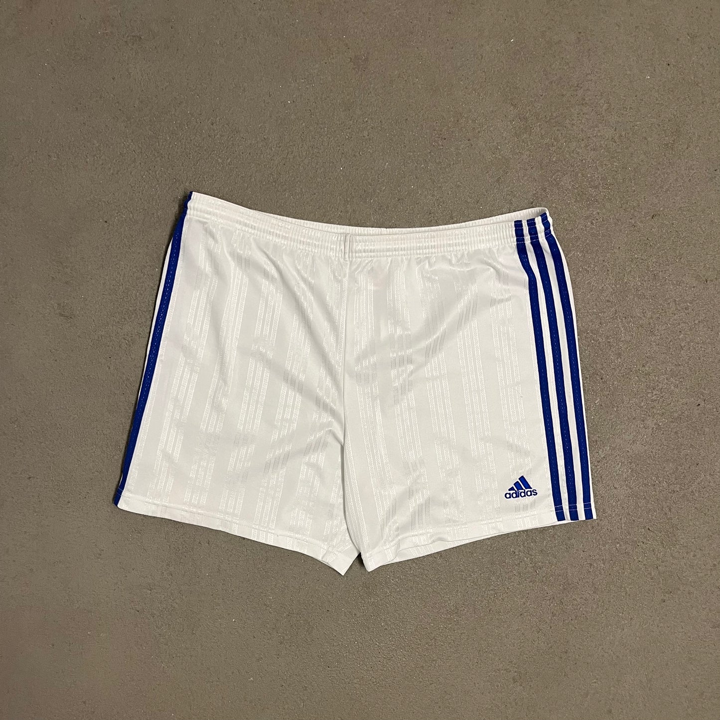Vintage 90s White Blue Adidas Shorts - L