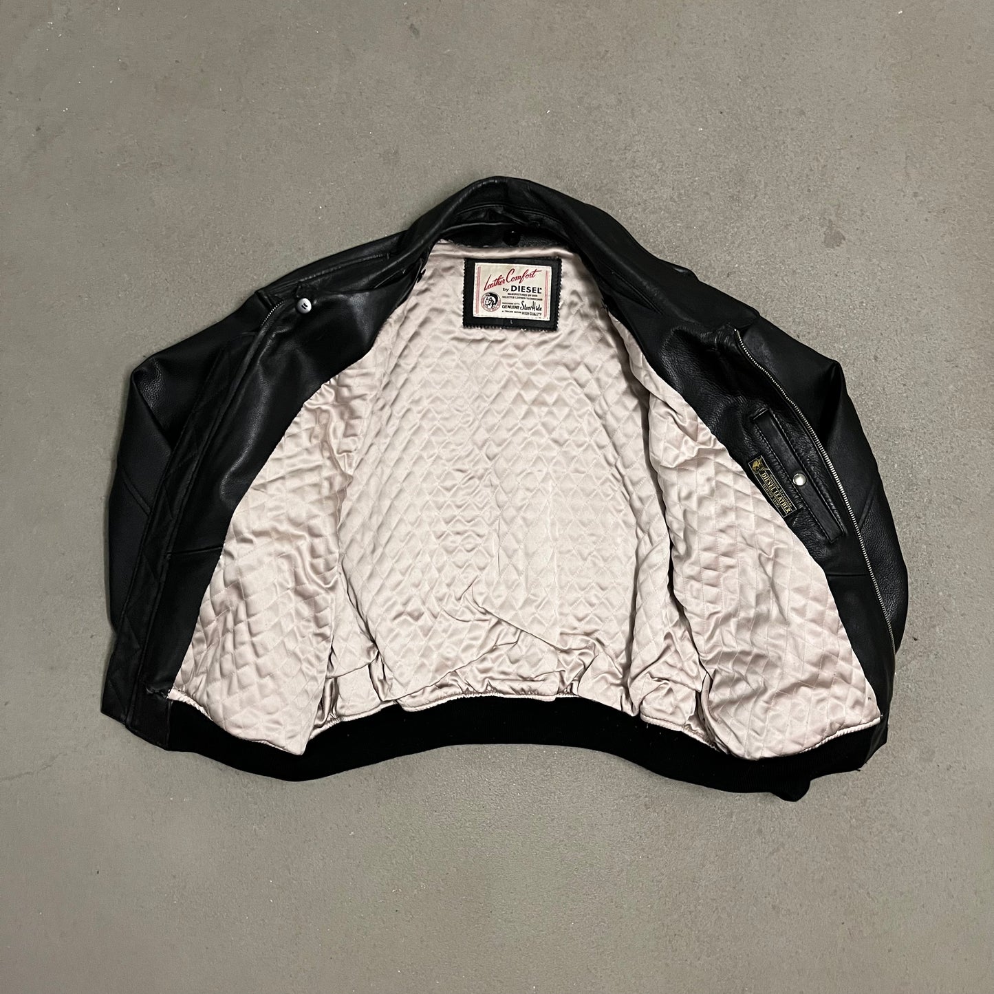 Vintage Black Diesel Leather Jacket - M