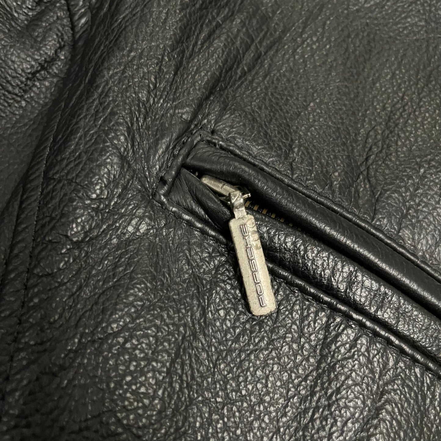 Vintage Black Porsche Leather Jacket - M