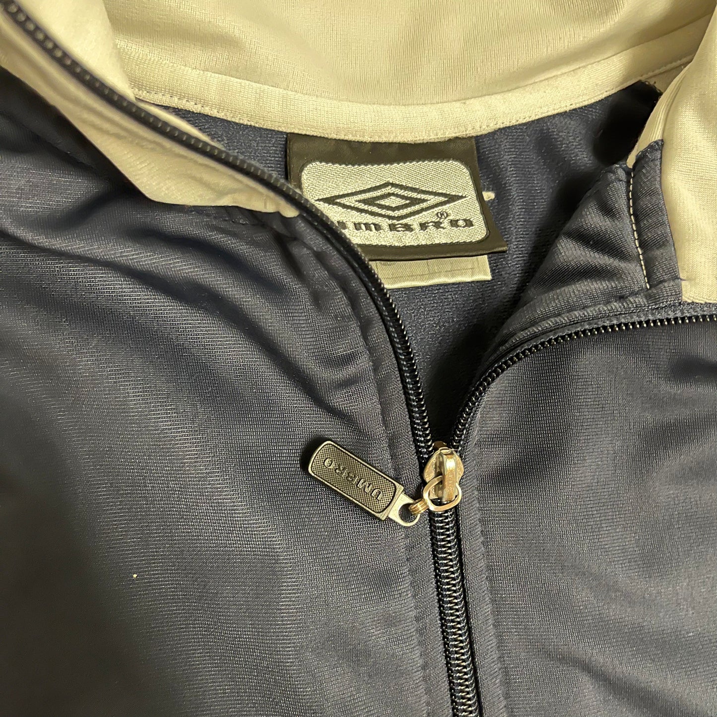 Vintage Y2K Blue Creme Umbro Track Jacket - L