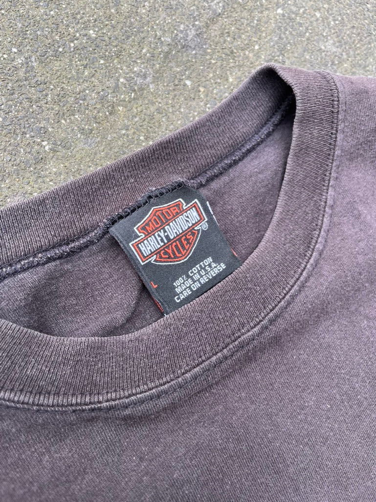 Vintage Brown Faded Harley Davidson Tank Top - L