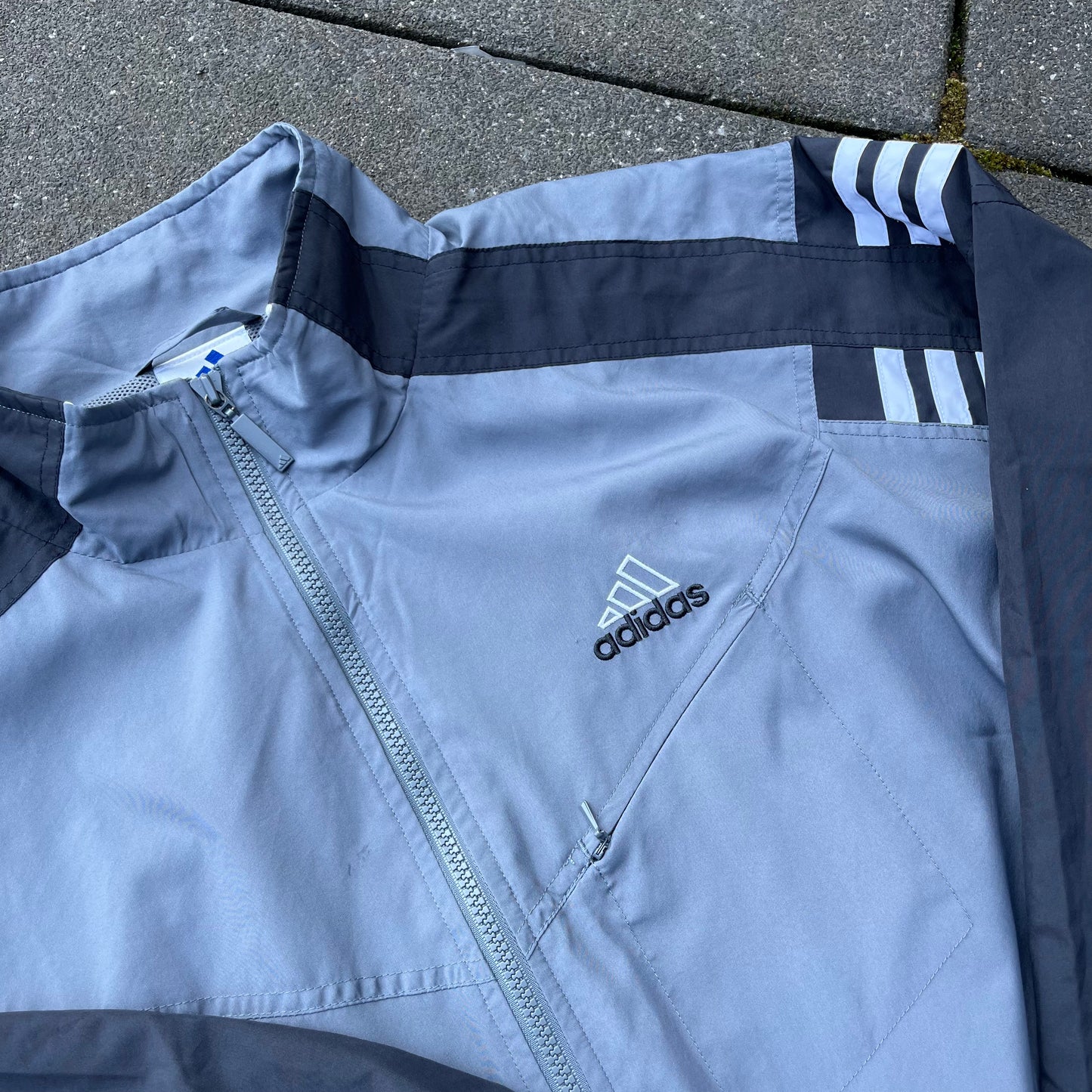 Vintage 2001 Grey Adidas Track Jacket - L