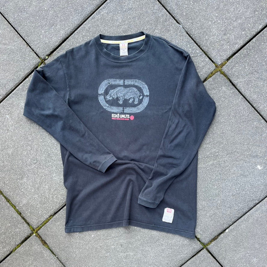 Vintage Y2K Black Ecko Longsleeve - L