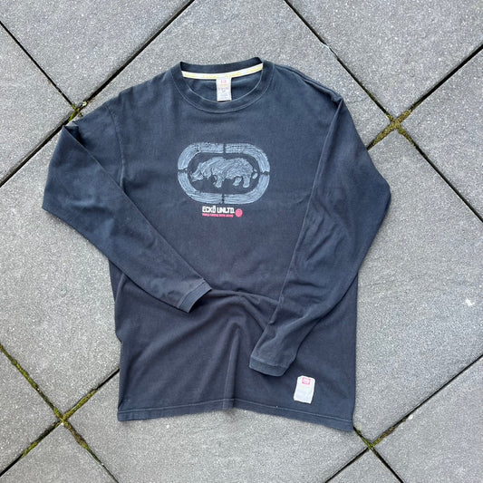 Vintage Y2K Black Ecko Longsleeve - L