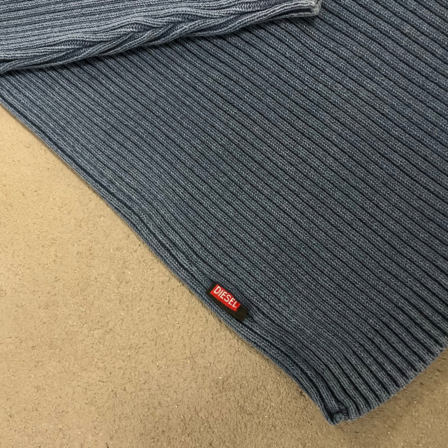 Vintage Y2K Blue Diesel Knit Zip Up - L