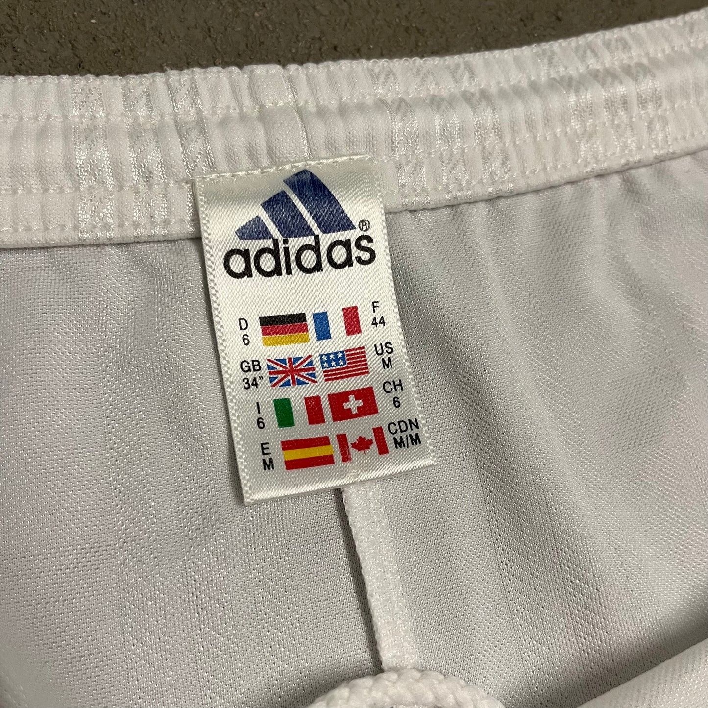 Vintage 90s White Blue Adidas Shorts - L
