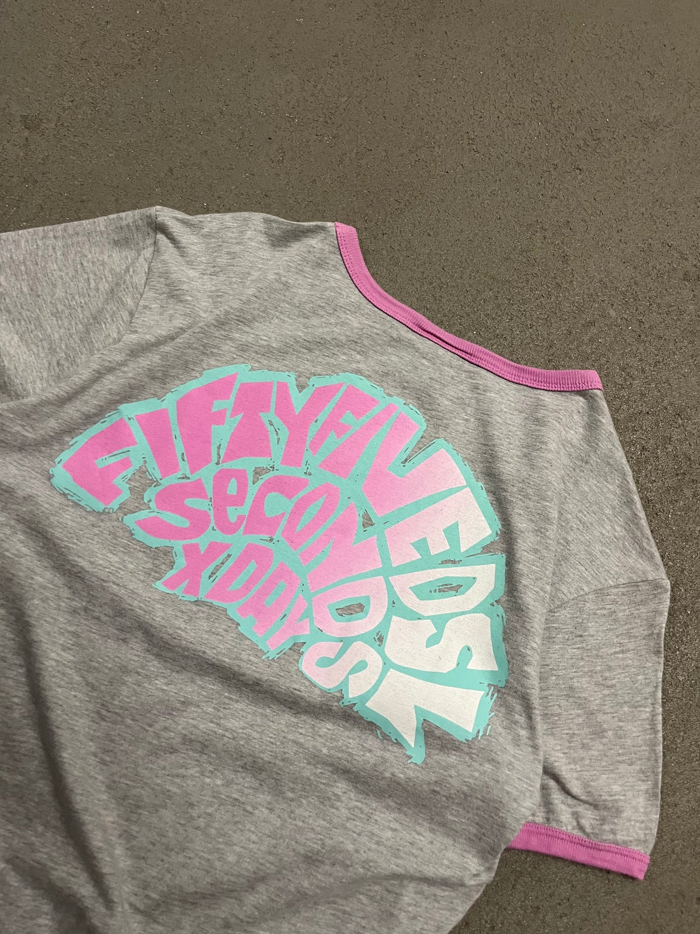 Vintage Y2K Grey Pink Diesel Tee - XS (W)