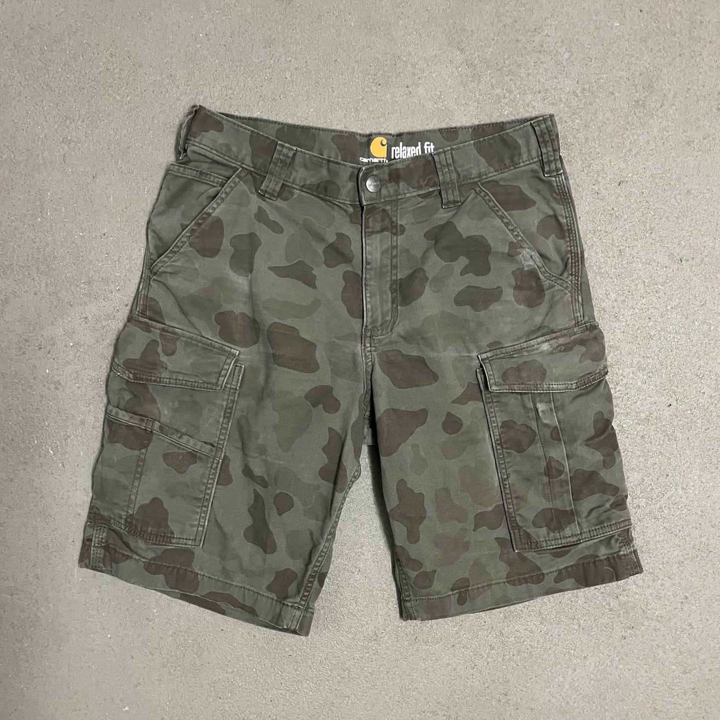 Green Carhartt Duck Camo Shorts - 31