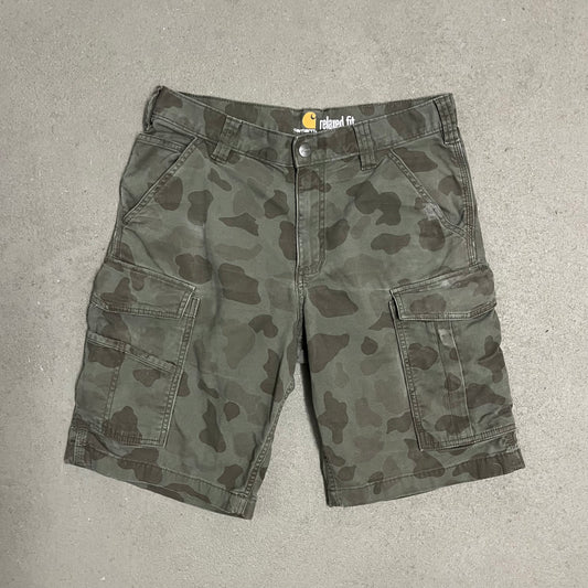 Green Carhartt Duck Camo Shorts - 31