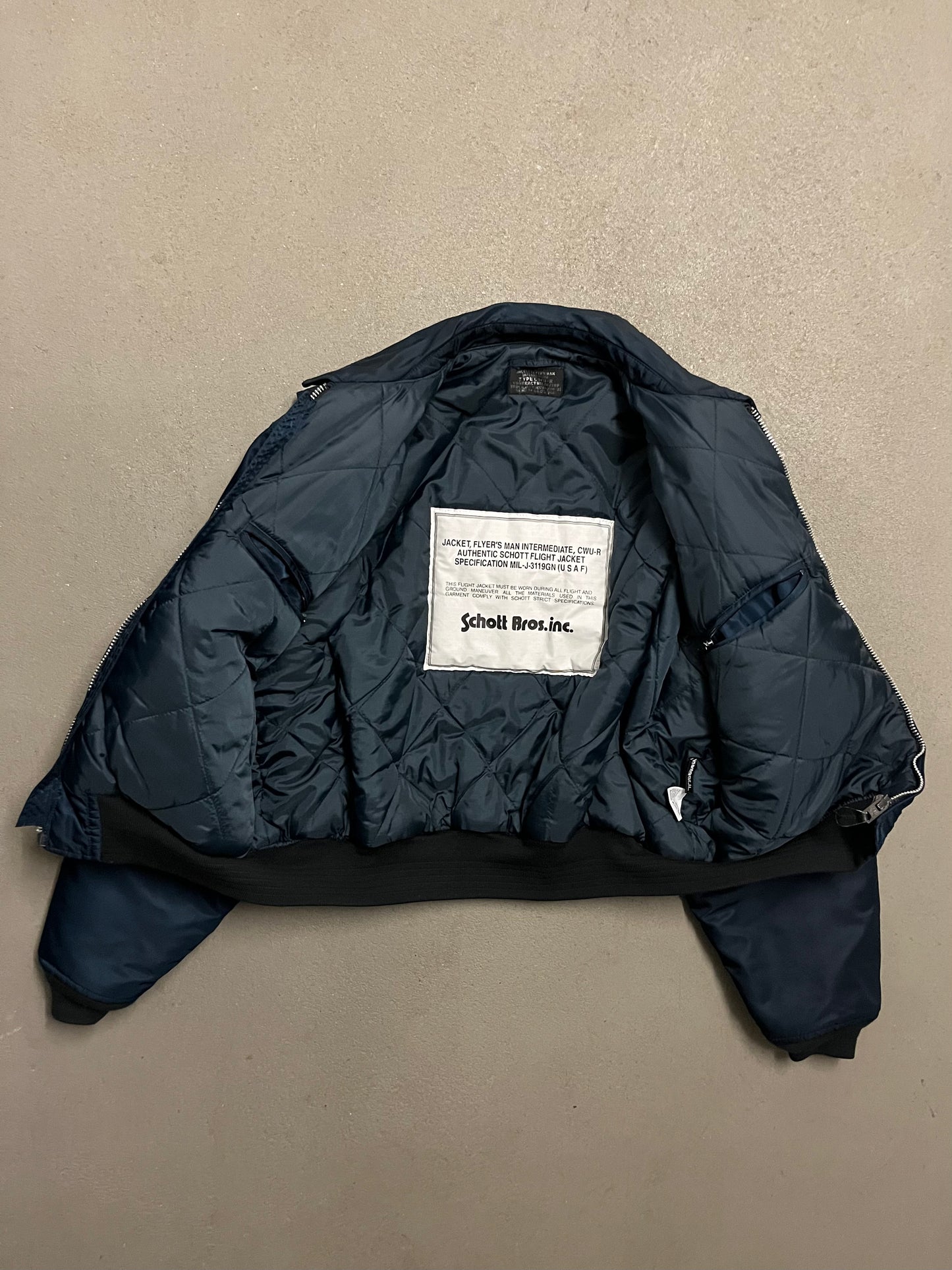 Vintage Blue Schott Flight Jacket - XL