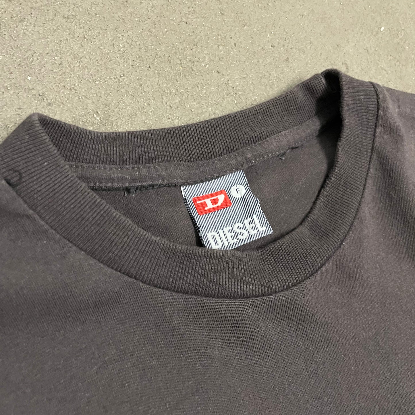 Vintage Y2K Grey Diesel Dragon Tee - L