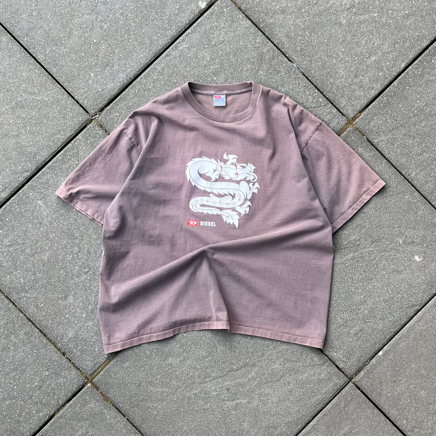 Vintage Brown Faded Diesel Tee - XL