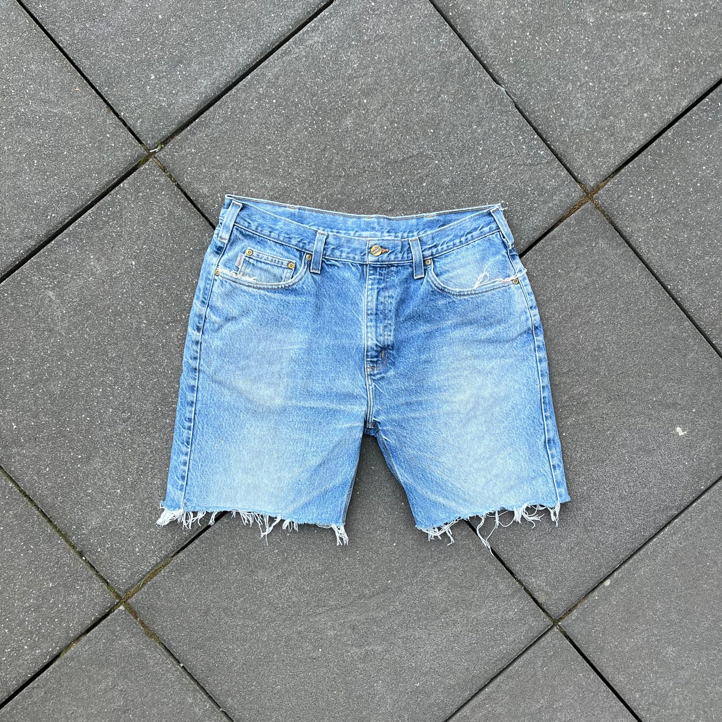 Vintage Blue Carhartt Cut Off Jeans Shorts - 38