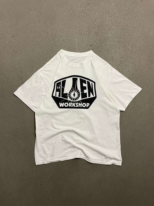 Vintage Y2K White Alien Workshop Tee - L