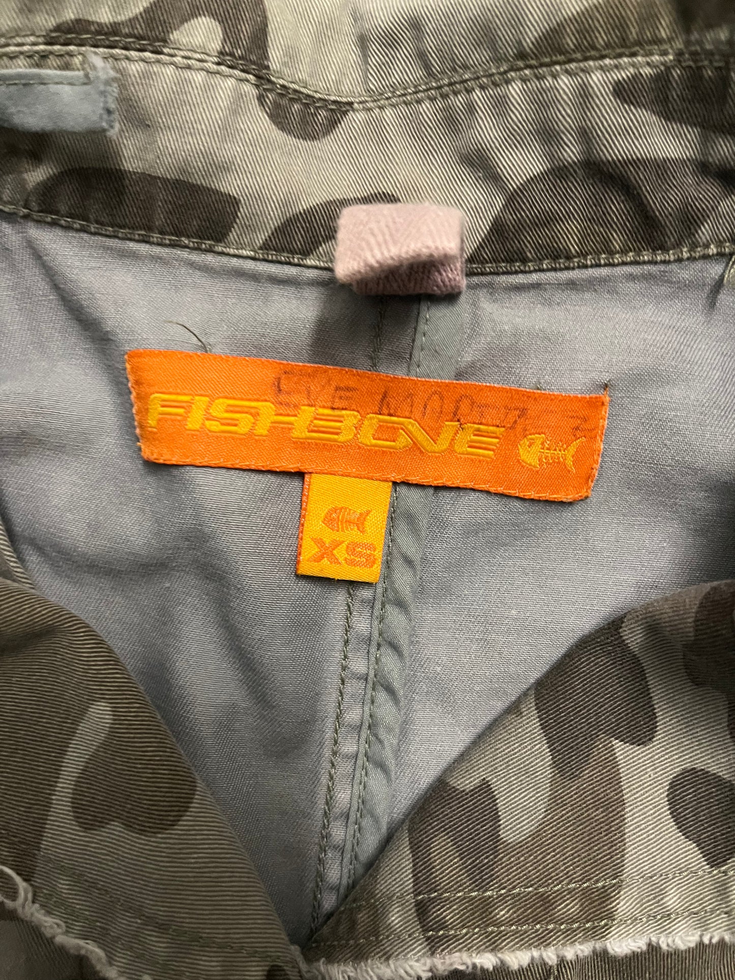 Vintage Y2K Green Camo Fishbone Overshirt Jacket - S (W)