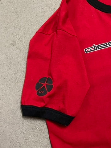 Vintage Y2K Red Black Diesel Ringer Tee - L