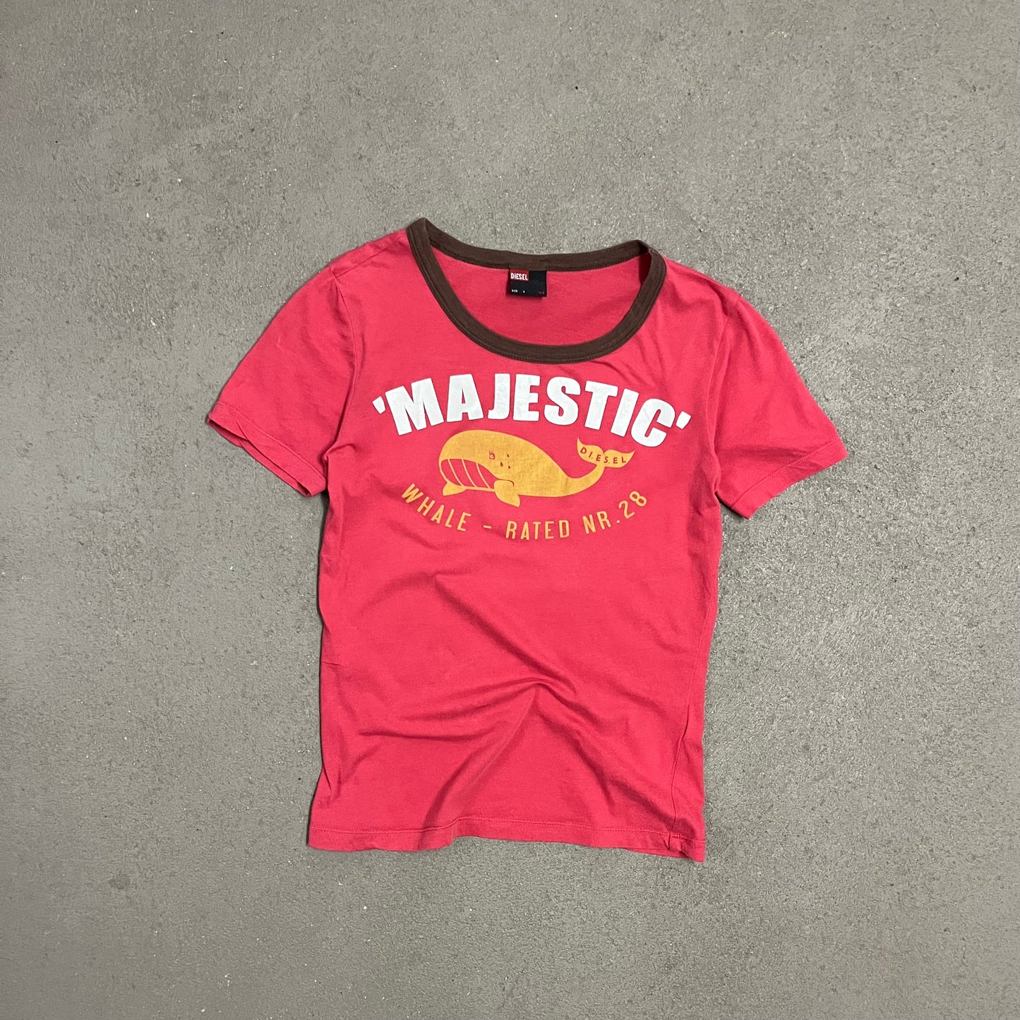 Vintage Y2K Pink Diesel Whale Baby Tee - S (W)