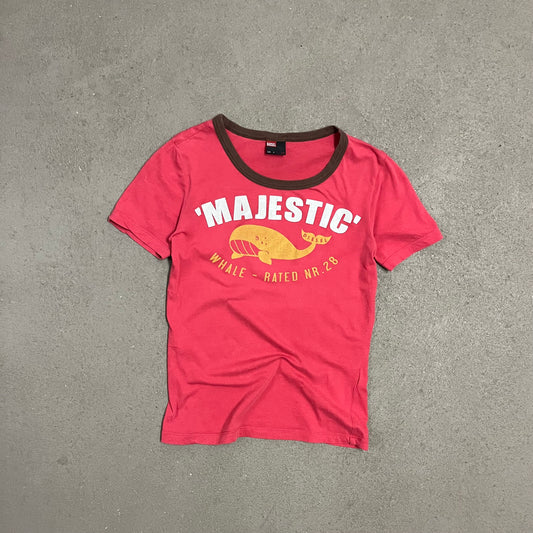Vintage Y2K Pink Diesel Whale Baby Tee - S (W)