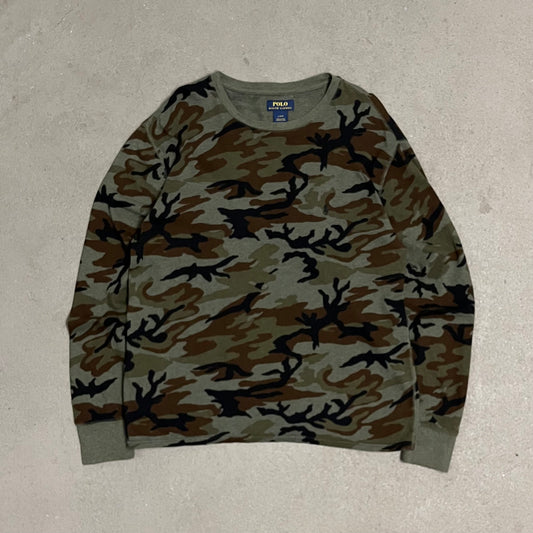Green Camo Ralph Lauren Thermal Longsleeve - L